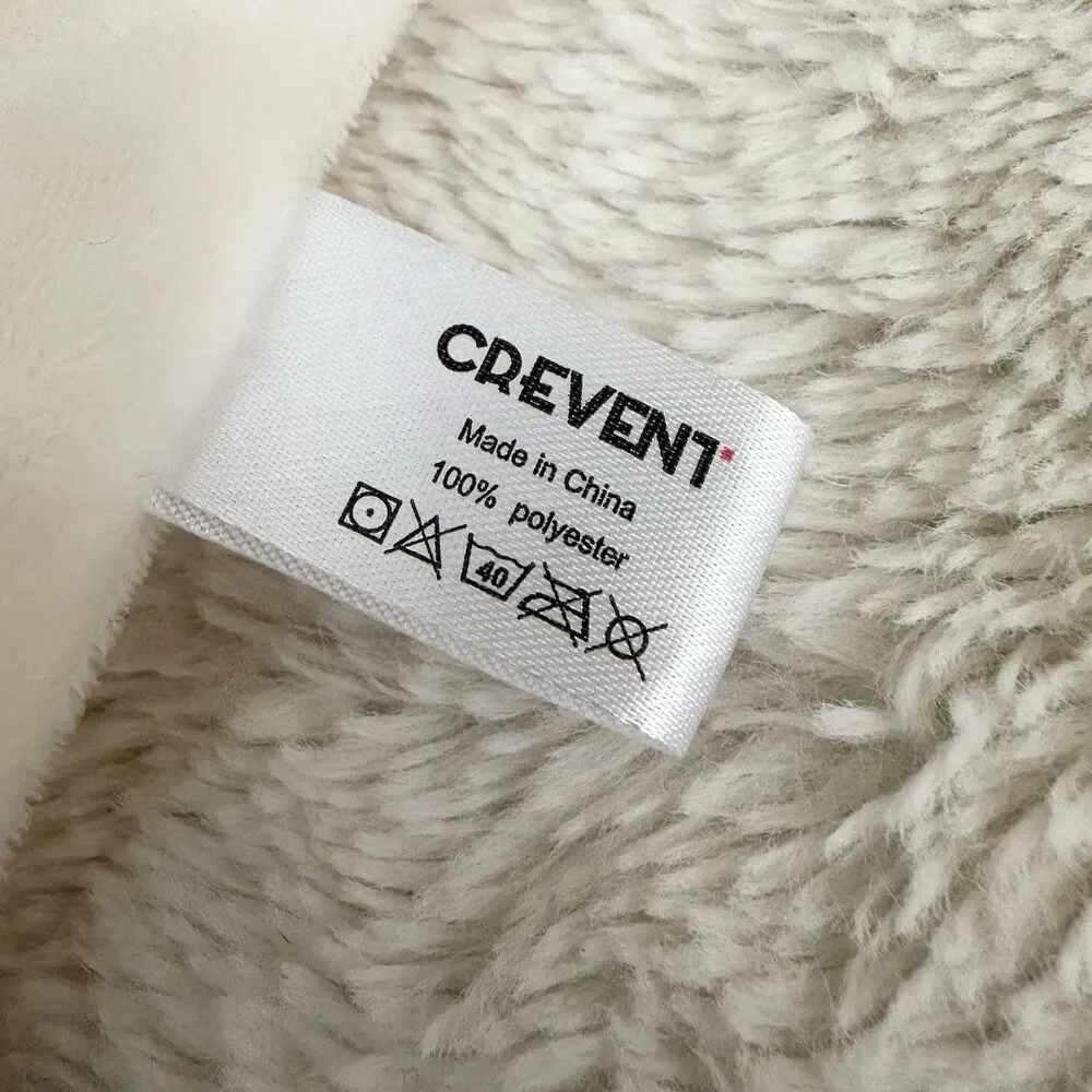 Crevent Cream Colored Lamb Sheep Lovey Baby Security Blanket Knotted Corners